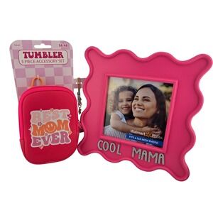 Mothers Day Gift Bundle Best Mom Ever Tumbler Set Cool Mama Frame
